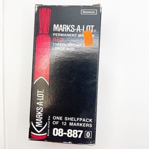 Marks-A-Lot Dennison Permanent Marker Chisel Broad Tip Large Red Green Blue NEW